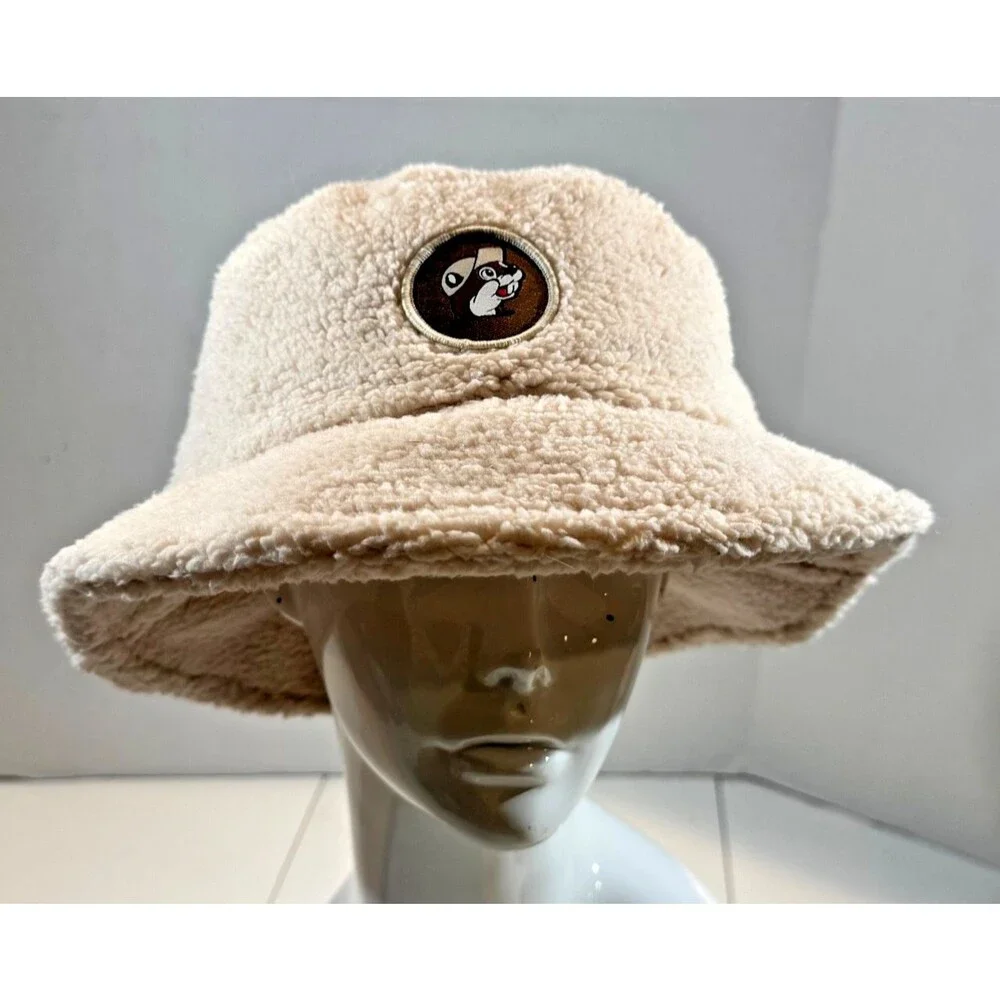 But-ee's Sherpa Beige Lined Bucket Hat Unisex One Size Fits Most New